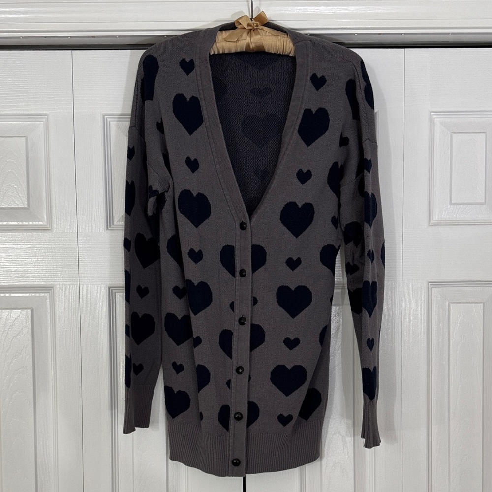 Forever 21  Gray & Navy Cardigan